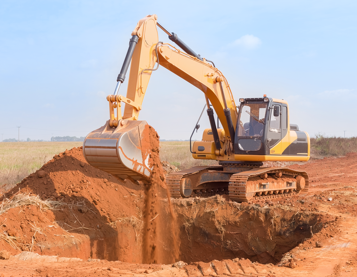 Caliche driveway installation at rural property in West Texas